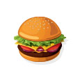 飲食小遊戲裝飾圖示：漢堡